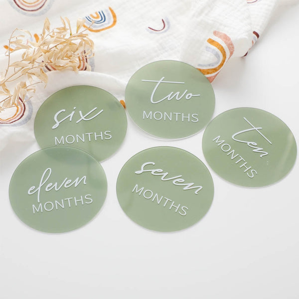 Green Acrylic Milestone Baby Souvenirs - 0 to 12 Months