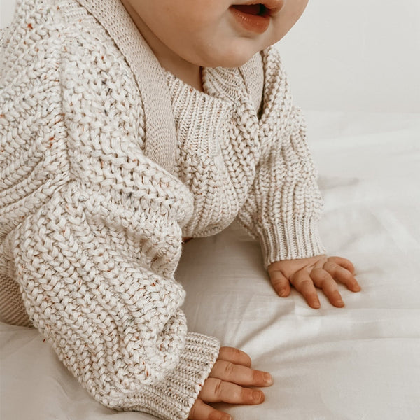 Oversized Chunky Cable Knit Baby Sweater